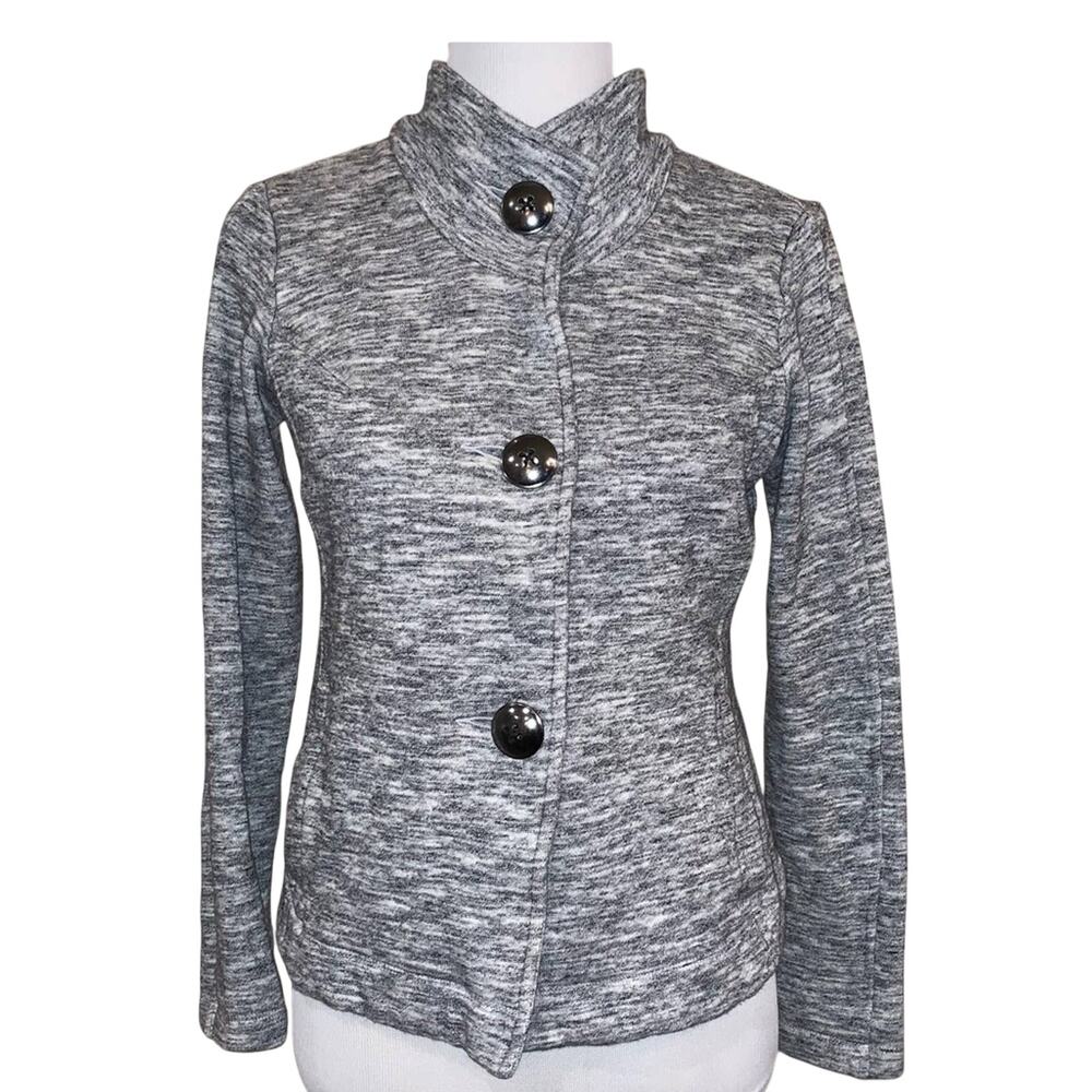 CAbi #596 Hourglass Lo-Hi Heather Gray Jacket Sz Small
